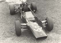 Looking at the Lola chassis - photo taken in 1978
